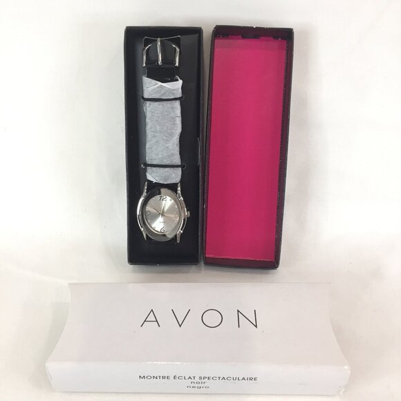 New Avon Spectacular Shine Wrist Watch in Classic Black NOS 2014 Japan Movement - Picture 1 of 7